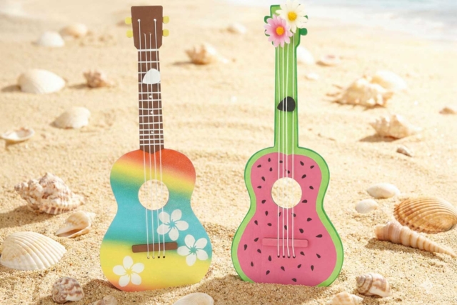 Decorative Wooden Guitar with Elastic - 2 - Wooden Games and Toys - 10doigts.com - Jeux et Jouets en bois à décorer - 10doigts.fr