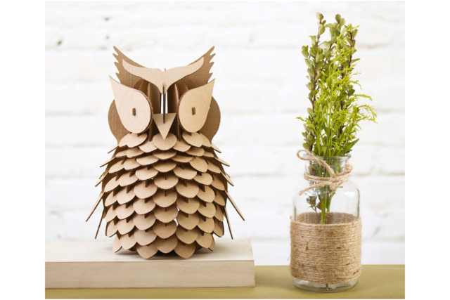 Cardboard Owl to Assemble - 2 - Cardboard Animals - 10doigts.com - Animaux en carton - 10doigts.fr