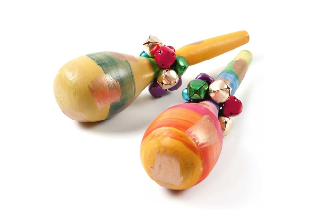 Natural Wooden Maracas - 3 - Wooden Instruments - 10doigts.com - Instruments de musique en bois à décorer - 10doigts.fr