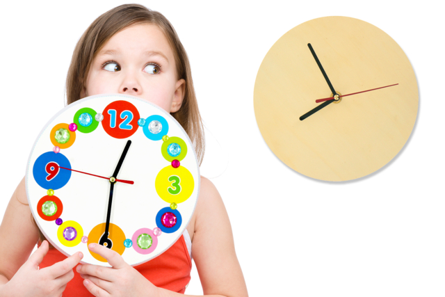 Round Wooden Clock - 1 - Craftable Clocks - 10doigts.com - Horloges à fabriquer - 10doigts.fr