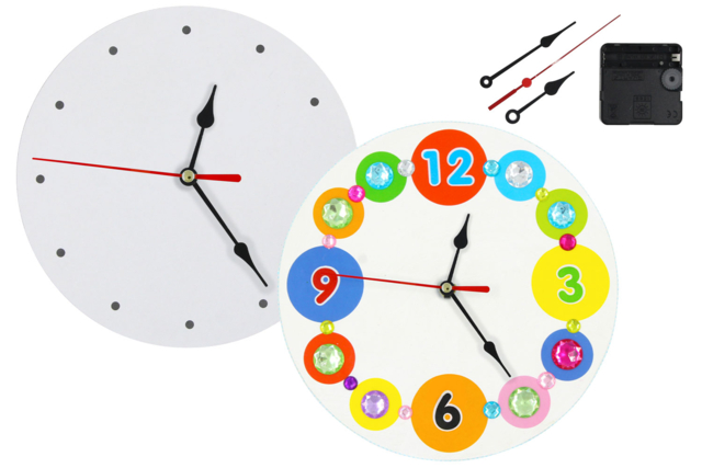 Thick Cardboard Clock - 2 - Craftable Clocks - 10doigts.com - Horloges à fabriquer - 10doigts.fr