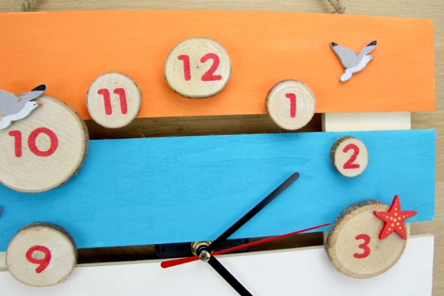 Decorated Wooden "Sea" Motifs - 8 Pieces - 4 - Painted Wooden Decor - 10doigts.com - Déco en bois peint - 10doigts.fr