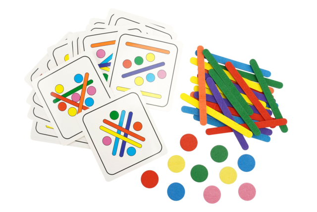 Educational Placement Game with Sticks and Wooden Discs - 3 - Wooden Games and Toys - 10doigts.com - Jeux et Jouets en bois à décorer - 10doigts.fr