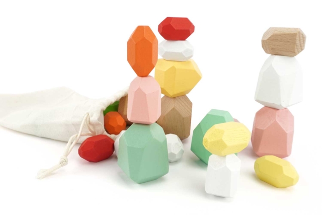 Wooden Stacking Rocks - 24 Pieces - 3 - Wooden Games and Toys - 10doigts.com - Jeux et Jouets en bois à décorer - 10doigts.fr