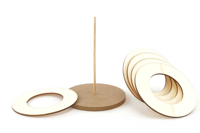 Juego de anillos de madera para montar - Jeux et Jouets en bois à décorer - 10doigts.fr