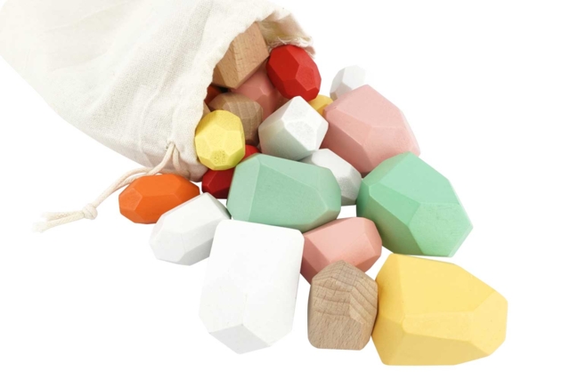 Wooden Stacking Rocks - 24 Pieces - 2 - Wooden Games and Toys - 10doigts.com - Jeux et Jouets en bois à décorer - 10doigts.fr