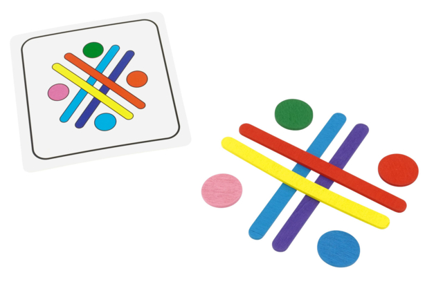 Educational Placement Game with Sticks and Wooden Discs - 2 - Wooden Games and Toys - 10doigts.com - Jeux et Jouets en bois à décorer - 10doigts.fr