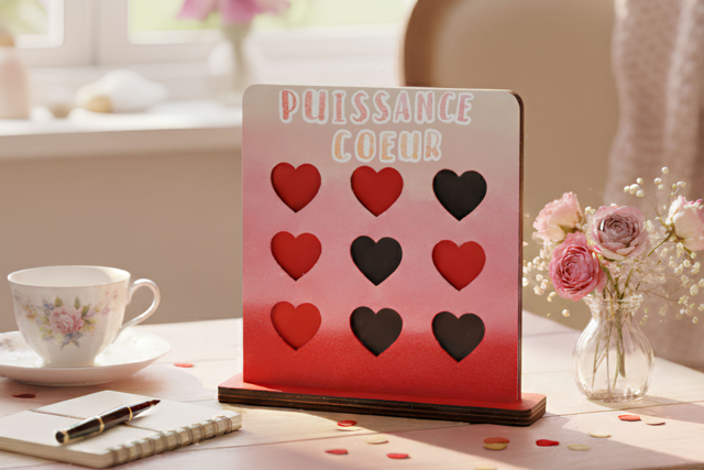 juegos de potencia corazón de madera san valentín - Jeux et Jouets en bois à décorer - 10doigts.fr