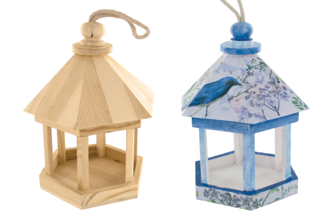 Wooden Kiosk Birdhouse - 21 cm - 6 - Wooden Birdhouses and Feeders - 10doigts.com - Nichoirs, mangeoires et refuges en bois à décorer - 10doigts.fr