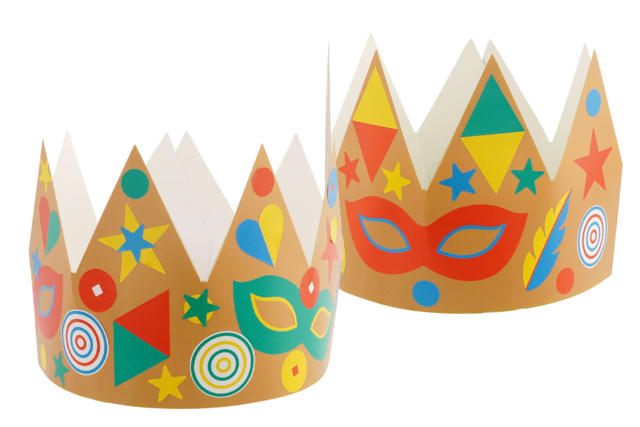 Kit de 4 coronas de carnaval + pegatinas - Kits créatifs Carnaval - Activités manuelles et de bricolage pour Carnaval - 10doigts.fr