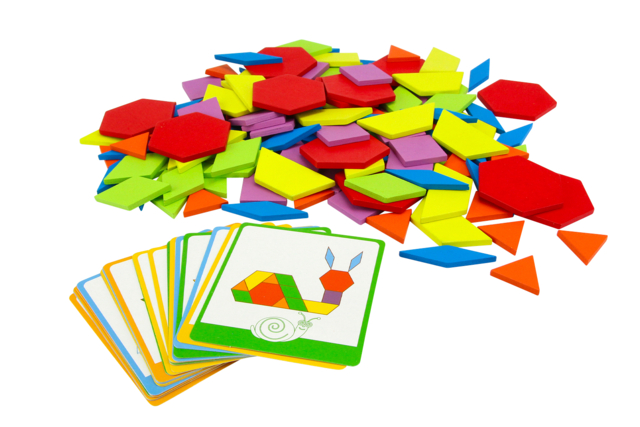 Wooden Tangram Game - 130 Pieces - 3 - Wooden Games and Toys - 10doigts.com - Jeux et Jouets en bois à décorer - 10doigts.fr
