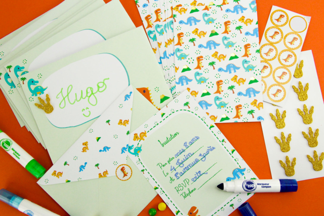 kit dino cumpleaños - Invitations d'anniversaire - 10doigts.fr