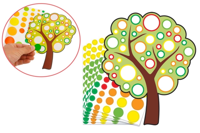 Strong Card Trees Kit + Stickers - 6 Pieces - 1 - Creative Sticker Kits - 10doigts.com - Kits créatifs avec gommettes : le plein d’idées pour les petits artistes - 10doigts.fr
