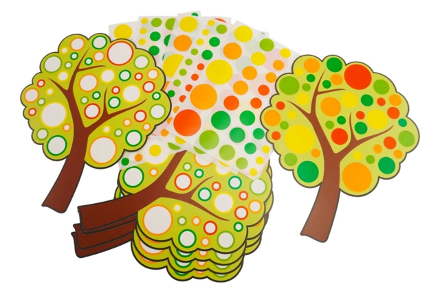 Strong Card Trees Kit + Stickers - 6 Pieces - 2 - Creative Sticker Kits - 10doigts.com - Kits créatifs avec gommettes : le plein d’idées pour les petits artistes - 10doigts.fr