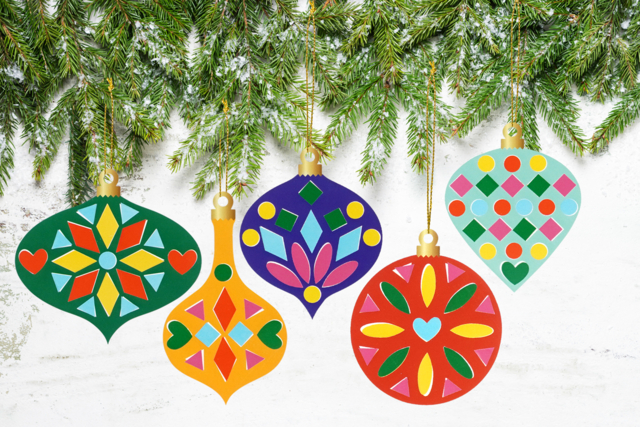 Decorate Your Christmas Baubles Kit + Stickers - 6 Pieces - 1 - Christmas Creative Kits for Children - 10doigts.com - Kits créatifs de Noël pour les enfants - 10doigts.fr