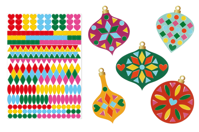 Decorate Your Christmas Baubles Kit + Stickers - 6 Pieces - 2 - Christmas Creative Kits for Children - 10doigts.com - Kits créatifs de Noël pour les enfants - 10doigts.fr