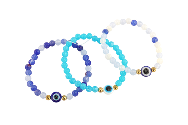 Kit pulseras ojo de la suerte - Kits Bijoux - 10doigts.fr