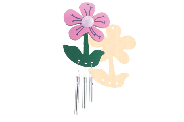 Flower Wind Chimes - 5 Pieces - 0 - Wooden Decorative Suspensions - 10doigts.com - Mobile en bois à fabriquer et carillons - 10doigts.fr