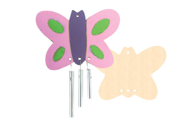Butterfly Wind Chimes Kit - 5 Pieces - 2 - Wooden Decorative Suspensions - 10doigts.com - Mobile en bois à fabriquer et carillons - 10doigts.fr