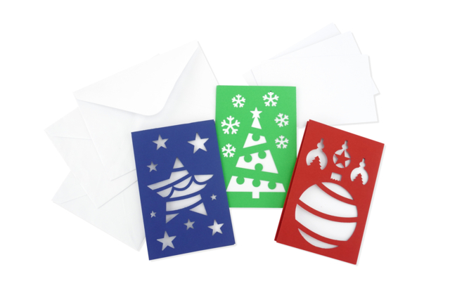 Kit de tarjetas de Navidad para colorear - el material - Cartes de voeux - 10doigts.fr