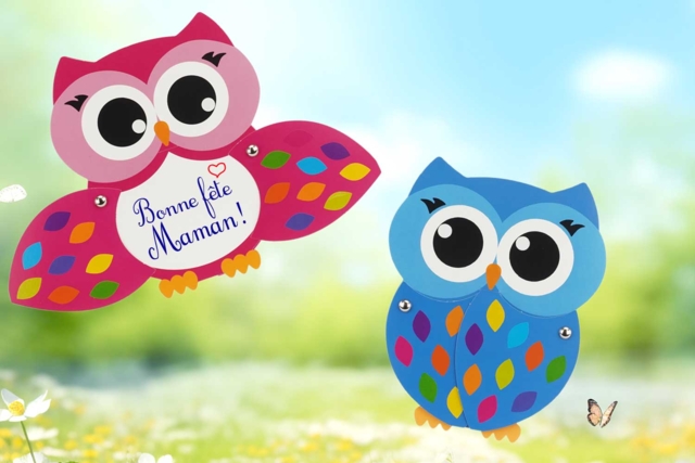 Owl Mobile Card Kit - 6 Cards - 1 - Card Making Kits - 10doigts.com - Kits carteries - 10doigts.fr