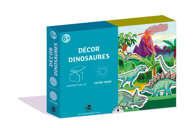 Dinosaur Kit - Construction and Magic Plastic - 2 - 3D Construction Kit - 10doigts.com - Kit plastique fou : des coffrets créatifs prêts à l'emploi - 10doigts.fr