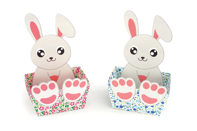 Kit cestas de conejitos a montar  - Paniers de Pâques - 10doigts.fr