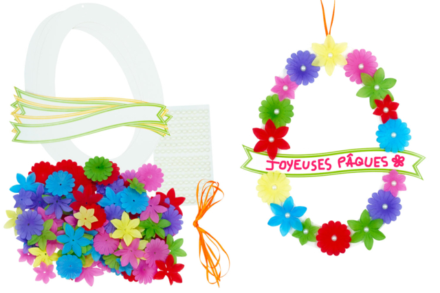 kit corona de flores secas - Couronnes de Pâques à décorer et fabriquer soi-même - 10doigts.fr
