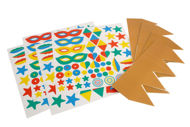 Kit coronas de carnaval + pegatinas - material - Kits créatifs Carnaval - Activités manuelles et de bricolage pour Carnaval - 10doigts.fr