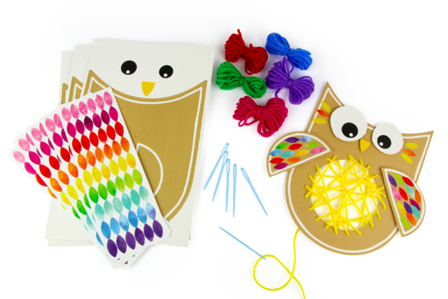 Owl Weaving Kit + Stickers - 6 Pieces - 2 - Creative Autumn Kits - 10doigts.com - Kits créatifs d'automne : des activités clé en main pour les enfants - 10doigts.fr
