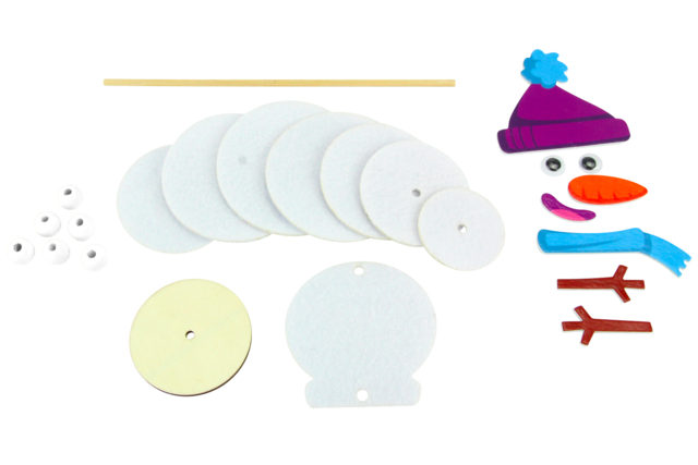 Felt Snowman Kit - 3 - Felt Kits - 10doigts.com - Kits en feutrine - 10doigts.fr