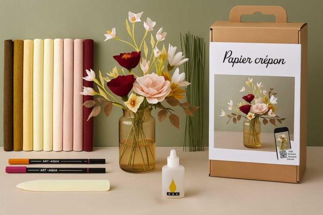 Crepe Paper Flower Kit - Autumn Bouquet - 2 - Crepe paper flowers - 10doigts.com - Fleurs en papier crépon : créez des bouquets éternels - 10doigts.fr