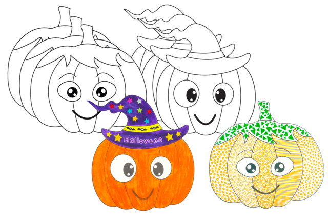 Giant Pumpkins to Decorate - 6 Pieces - 1 - Halloween Decoration Stands - 10doigts.com - Supports d'Halloween à décorer - 10doigts.fr