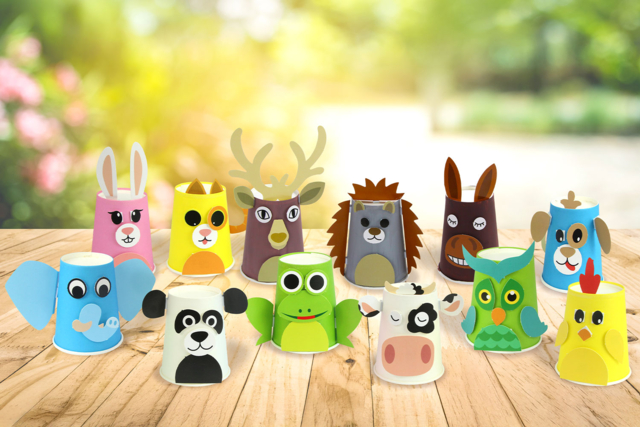 Kit de vasos de animales para hacer - Kits clés en main - 10doigts.fr