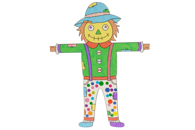 Giant Scarecrow Coloring Kit - 3 - Autumn Decorations - 10doigts.com - Décorations d'automne : supports, éléments naturels et matériel créatif - 10doigts.fr