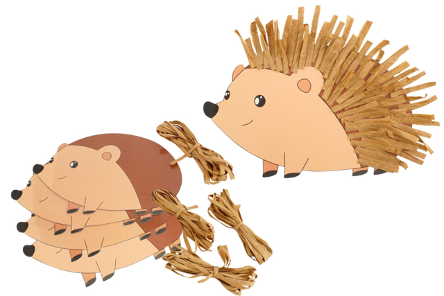 Hedgehog Raffia Kit - 4 Pieces - 1 - Creative Autumn Kits - 10doigts.com - Kits créatifs d'automne : des activités clé en main pour les enfants - 10doigts.fr