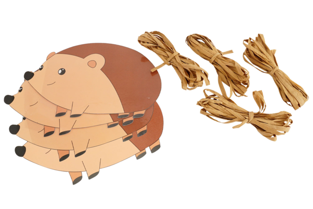 Hedgehog Raffia Kit - 4 Pieces - 3 - Creative Autumn Kits - 10doigts.com - Kits créatifs d'automne : des activités clé en main pour les enfants - 10doigts.fr