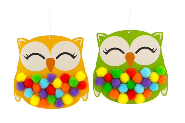 Pom Pom Owl Kit - 6 Pieces - 2 - Creative Autumn Kits - 10doigts.com - Kits créatifs d'automne : des activités clé en main pour les enfants - 10doigts.fr