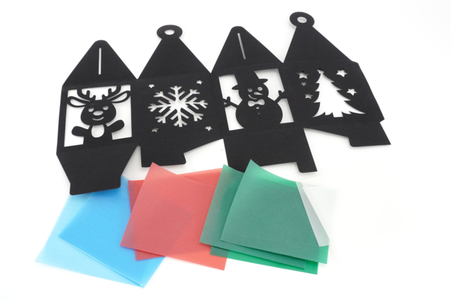 Christmas Stained Glass Lantern Kit - 4 Pieces - 2 - Christmas Lanterns - 10doigts.com - Photophores de Noël à décorer - 10doigts.fr