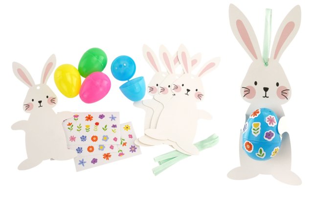 Kit conejitos huevos para colgar - Kits créatifs Pâques - 10doigts.fr