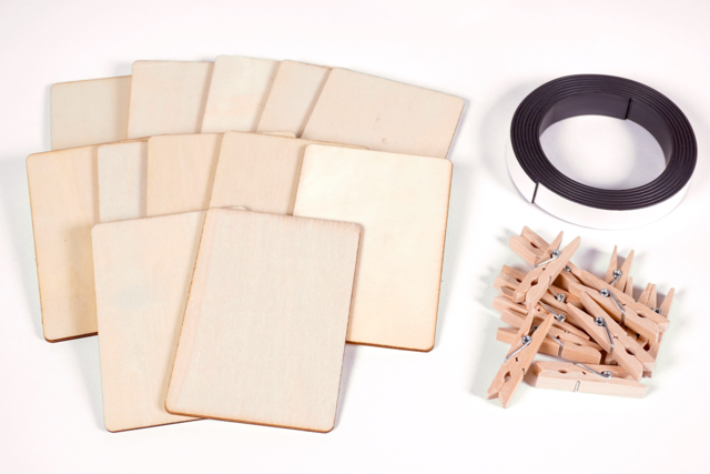 Wooden Memo Magnet Kit - 12 Pieces - 2 - Father's Day Activity Kits - 10doigts.com - Kits créatifs Fête des Pères : des coffrets tout-en-un pour papa - 10doigts.fr