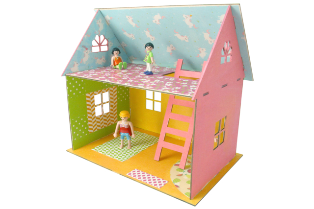 Natural Wood Model House to Assemble - 4 - Wood Models - 10doigts.com - Maquettes en bois - 10doigts.fr