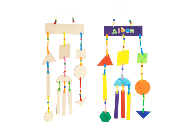 Decorative Mobile Kits - 6 Mobiles - 1 - Wooden Decorative Suspensions - 10doigts.com - Mobile en bois à fabriquer et carillons - 10doigts.fr