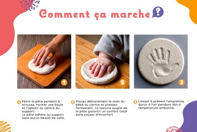 Baby Handprint Frame Kit - 3 - Imprints - Molding and Casting - 10doigts.com - Empreinte - Modelage et moulage - 10doigts.fr