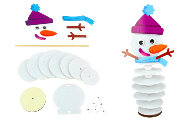 Felt Snowman Kit - 2 - Felt Kits - 10doigts.com - Kits en feutrine - 10doigts.fr