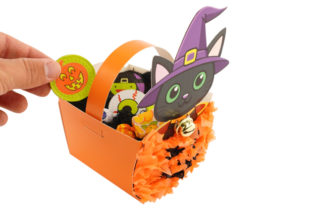 Kit cestas de gato y calabaza a montar  - Sacs à bonbons Halloween - 10doigts.fr