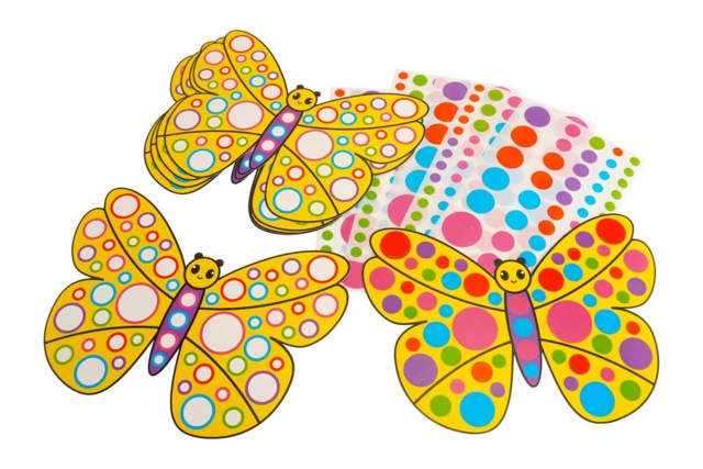 Kit de mariposas de cartón duro + gomets - 6 unidades - Kits créatifs avec gommettes : le plein d’idées pour les petits artistes - 10doigts.fr