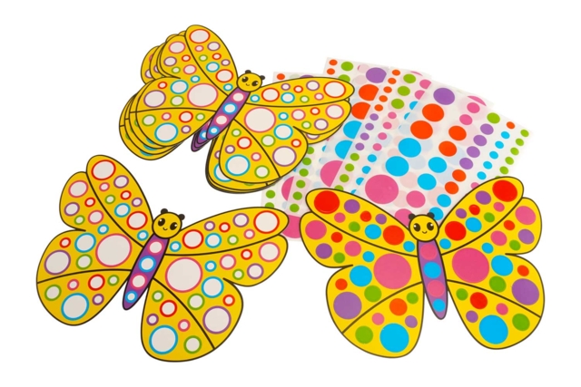 Kit mariposas en cartulina resistente + gomets - Kits créatifs avec gommettes : le plein d’idées pour les petits artistes - 10doigts.fr