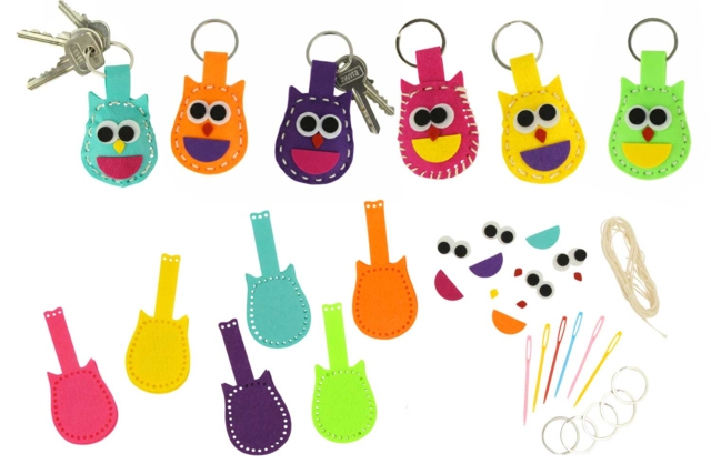 Felt Owl Keychain Kit - 6 Pieces - 4 - Sewing Kits - 10doigts.com - Kits Mercerie - 10doigts.fr