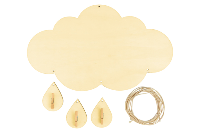 Wooden Cloud Photo Holder Kit - 3 - Wood Crafts - 10doigts.com - Kits créatifs en bois - 10doigts.fr